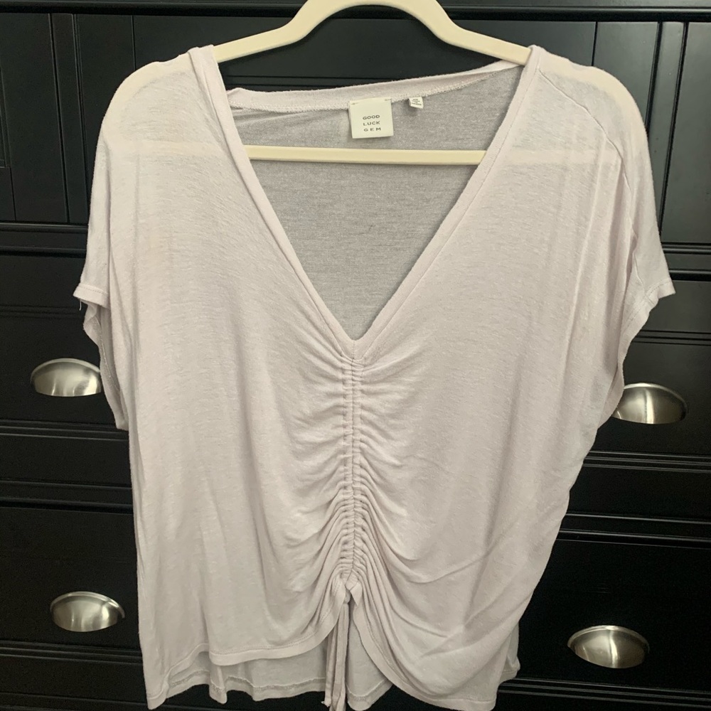 Cream Ruched Top